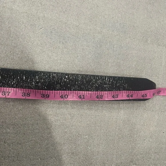 [L/L46”]Guess Black Belt with Silver Buckle and rhinestone Details NWOT - Picture 5 of 6